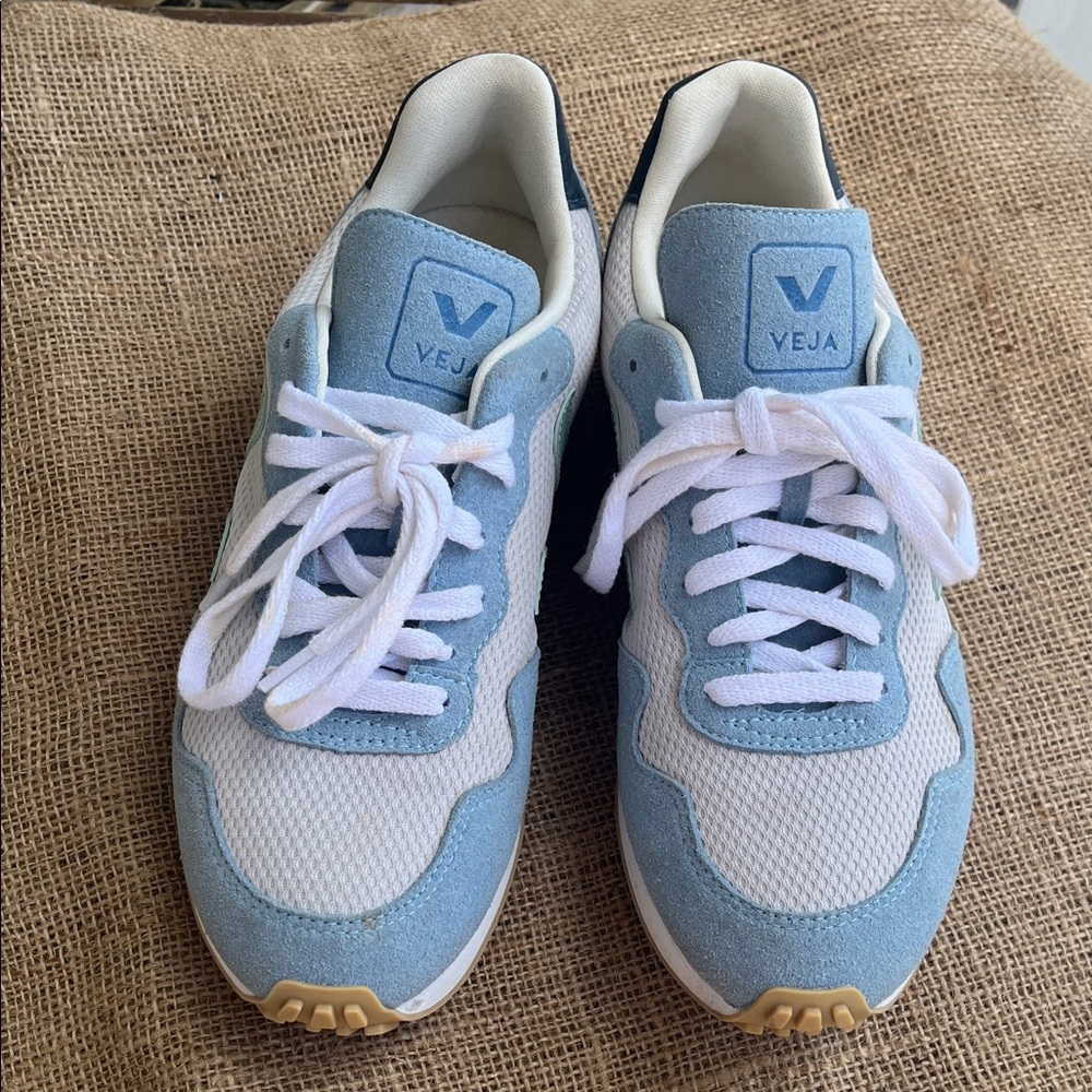 Veja Light Blue and White Sneakers